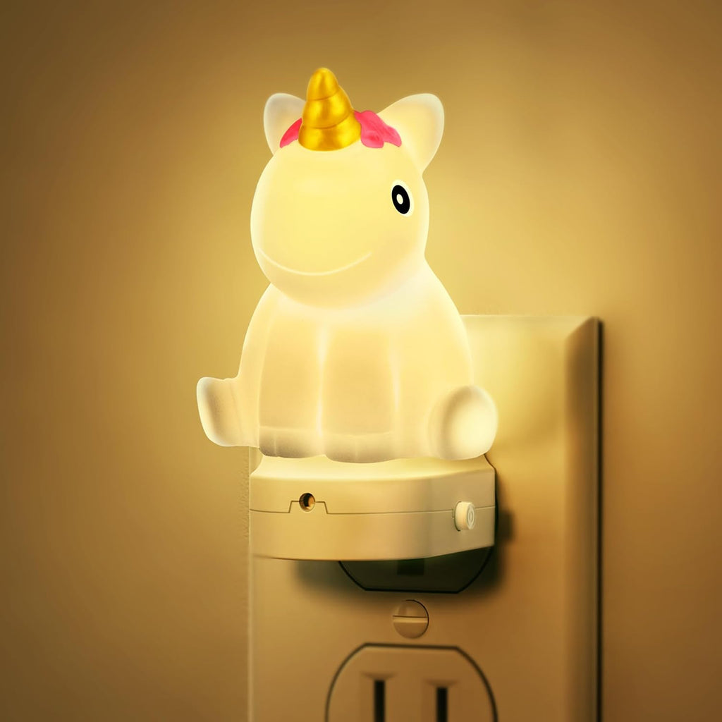 DORESshop LED Night Light for Kids, 3D Cute Unicorn Night Lights Plug into Wall with Dusk to Dawn Sensor, RGB+Soft White 3000K Plug in…