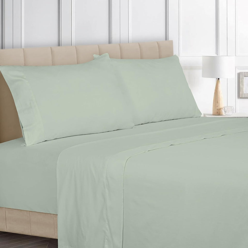 Royalelinens ROYALE LINENS Bamboo Viscose King Sheet Set - Cooling Bed Sheet Set - 1 Fitted, 1 Flat & 2 Pillowcase - Fits Up to 16" - Organ…