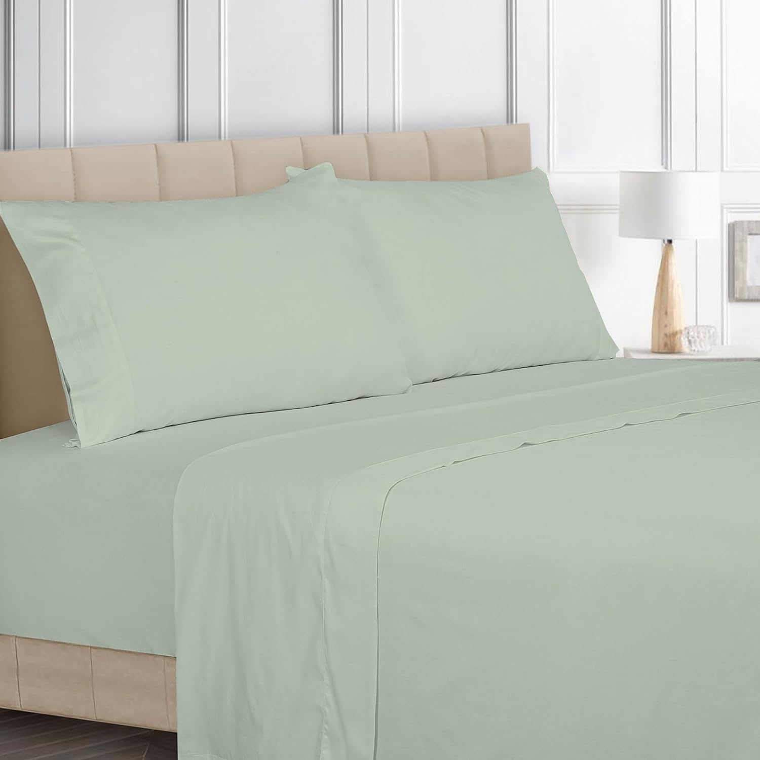 Royalelinens ROYALE LINENS Bamboo Viscose King Sheet Set - Cooling Bed Sheet Set - 1 Fitted, 1 Flat & 2 Pillowcase - Fits Up to 16" - Organ…