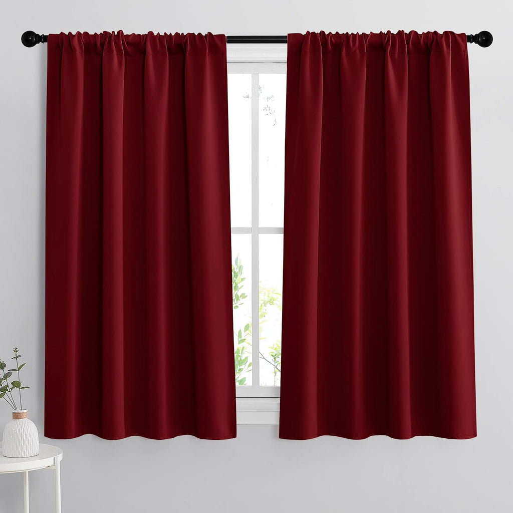 Rybhome RYB HOME Small Window Curtains - Room Darkening Windows Coverings Light Block Energy Efficiency Solid Drapes for Bedroom Kitchen Di…
