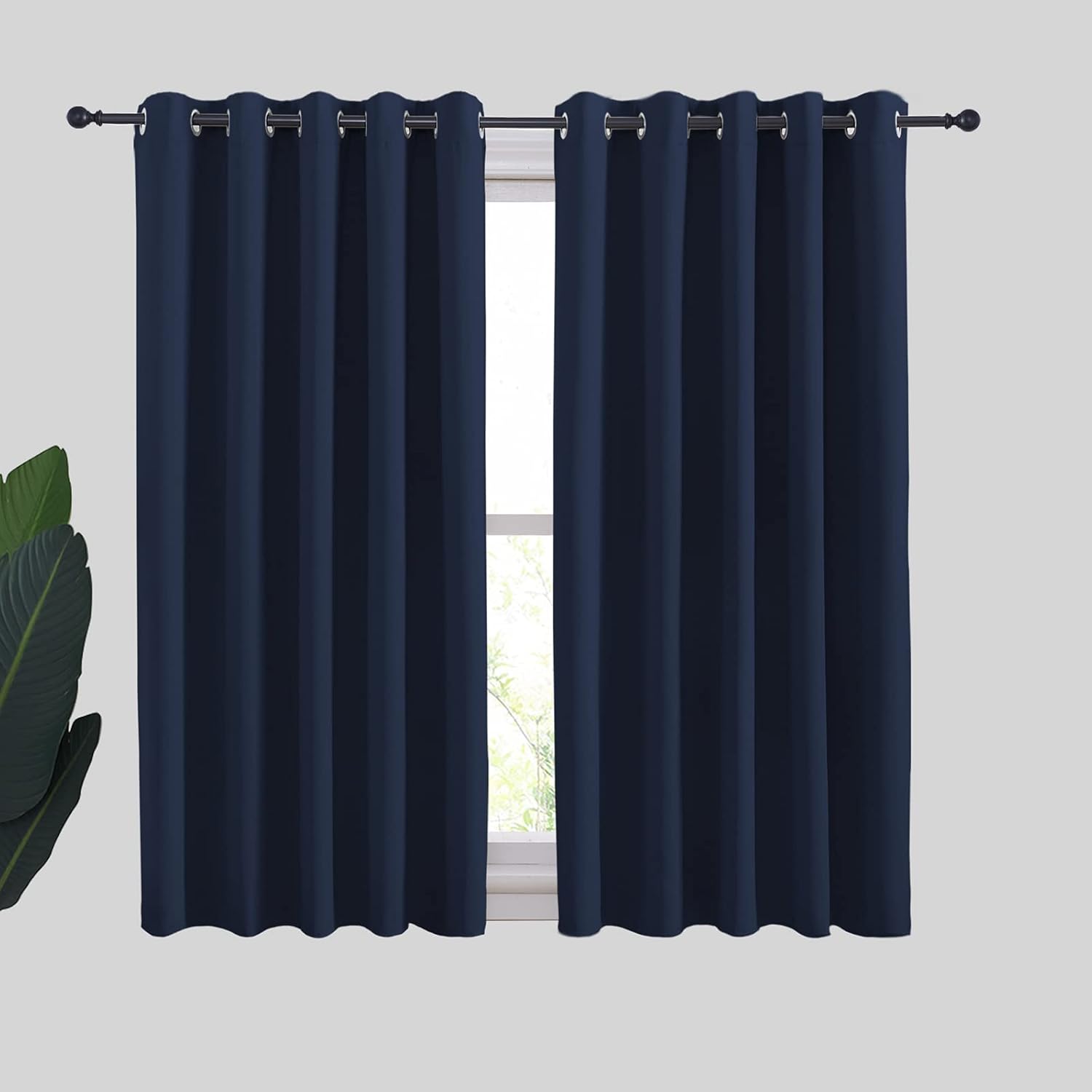 NICETOWN Blackout Draperies Curtains, All Season Thermal Insulated Solid Grommet Top Blackout Curtains/Drapes for Kid's Room (Navy, 1…