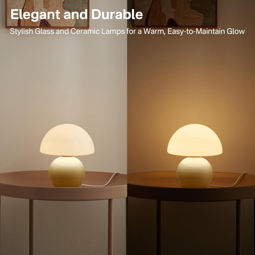 Dawnwake Mushroom Lamp Table Lamp for Bedroom, Desk Bedside Small Lamps for Living Room Night Stands, Mushroom Decor Cute Mini Modern Mid…