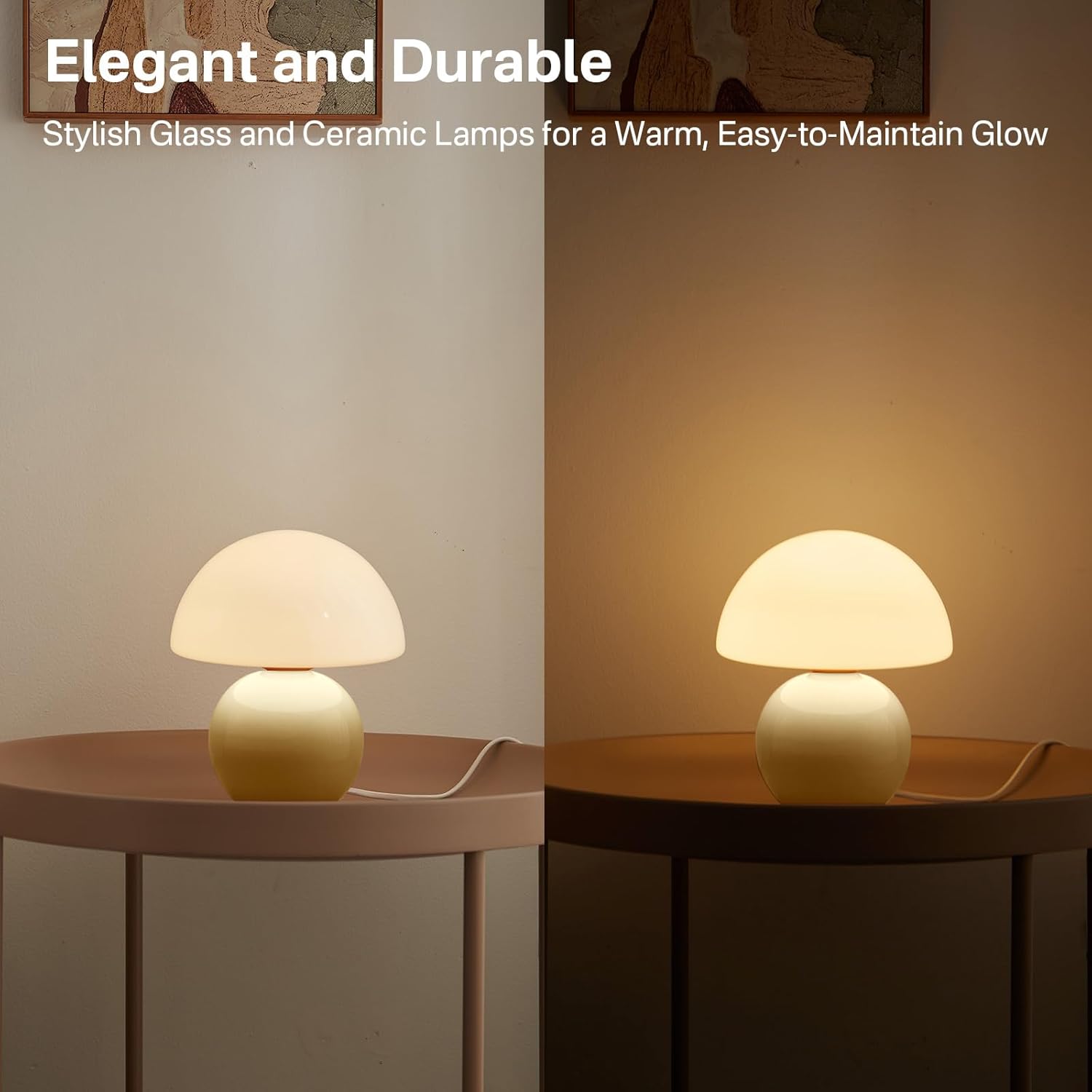 Dawnwake Mushroom Lamp Table Lamp for Bedroom, Desk Bedside Small Lamps for Living Room Night Stands, Mushroom Decor Cute Mini Modern Mid…