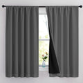 Nicetown Cold Reducing Curtains, 100% Blackout Curtains 63" Long, Soft Thermal Insulated Rod Pocket 2-Layer Lined Drapes, Energy Efficiency…
