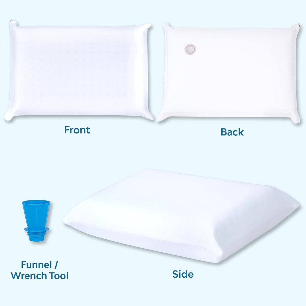 TheWaterPillowbyMediflow Mediflow Cooling Gel Memory Foam Water Pillow - Adjustable Pillow for Neck, Pillow for Side, Back, and Stomach Sl…