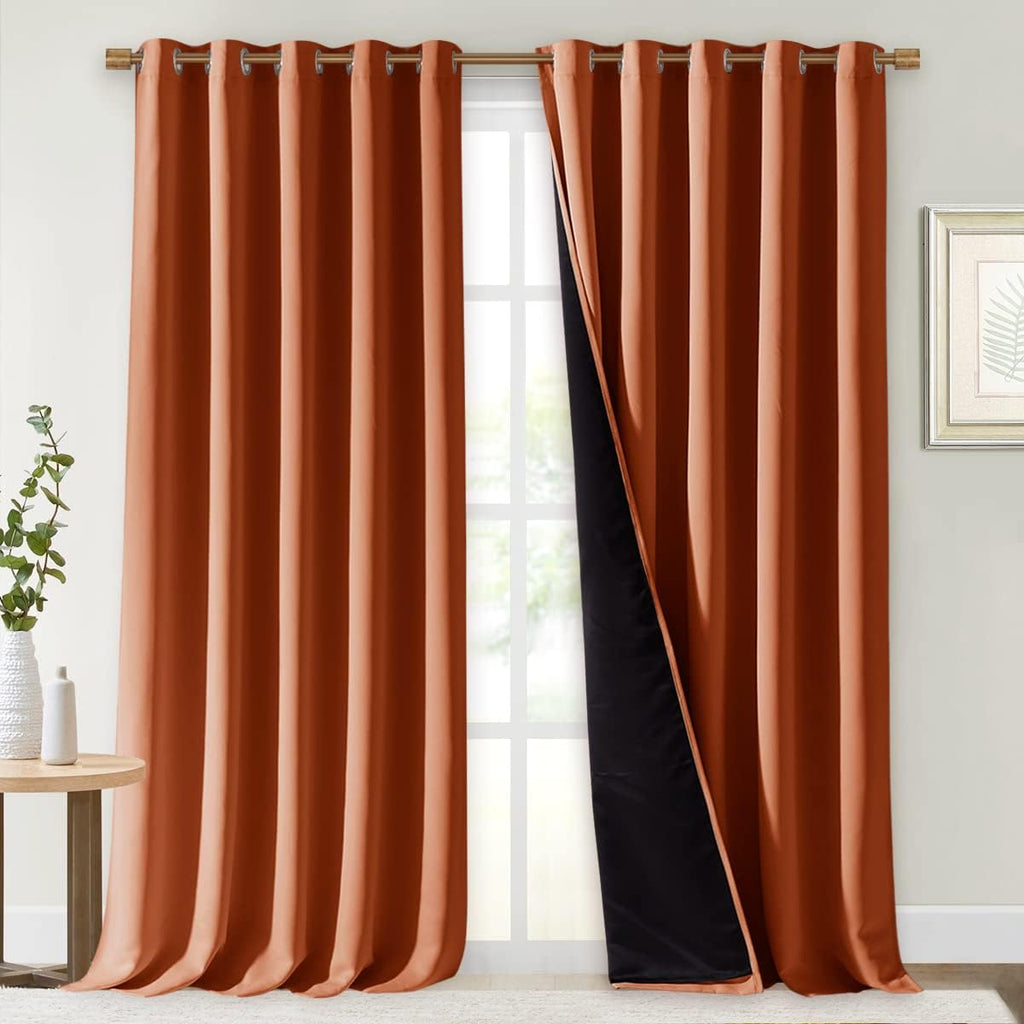Nicetown Full Shading Curtains for Windows, Super Heavy-Duty Black Lined Blackout Curtains for Bedroom, Privacy Assured Window Treatment (B…