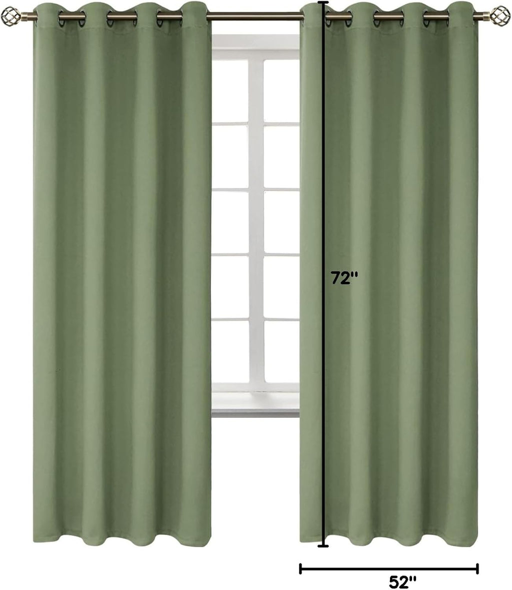 BGment Room Darkening Curtains 72 Inches Long - Grommet Thermal Insulated Drapes Window Treatment Curtains for Bedroom, 2 Panels, 52 x 72 I…