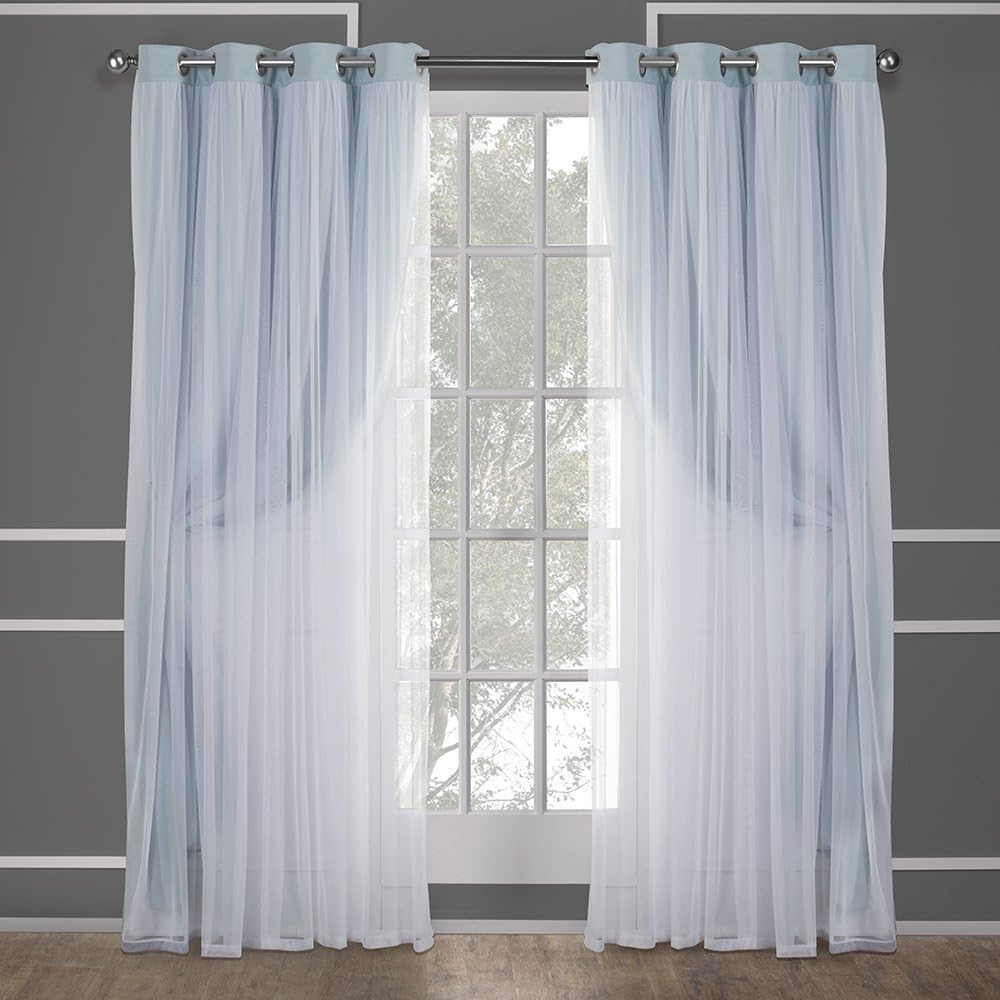 TOWN & COUNTRY LUXE Talia Double Layer Indoor Curtains, Sheer and Room Darkening Blackout, Grommet Top, Energy Efficient, 2-Pack Set…