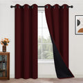 Yakamok 84 Inch Long 100% Blackout Curtains for Bedroom, 2 Thick Layers Thermal Insulated Grommet Total Blackout Drapes with Black Liner fo…