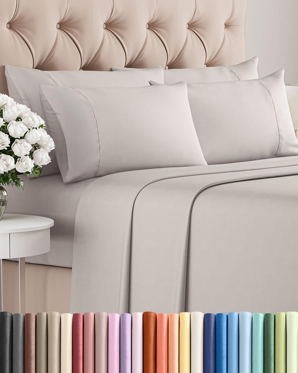 Full 6 Piece Sheet Set - Comfy, Breathable & Cooling - Hotel Luxury Bedding for Women, Men, Kids, Teens & Children - 1 Flat & 1 Fitted…