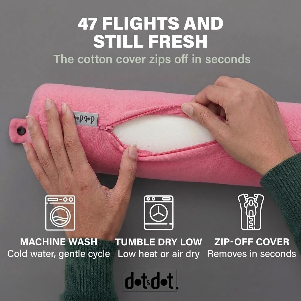 Dot&Dot Twist Memory Foam Travel Pillow for Airplanes - Neck Pillow for Sleeping - Airplane Pillow for Neck Support, Chin, Lumbar an…