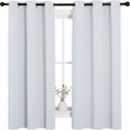 NICETOWN Window Treatment Thermal Insulated Grommet Room Darkening Curtains Drapes for Bedroom(2 Panels,42 by 63, Platinum-Greyish White)