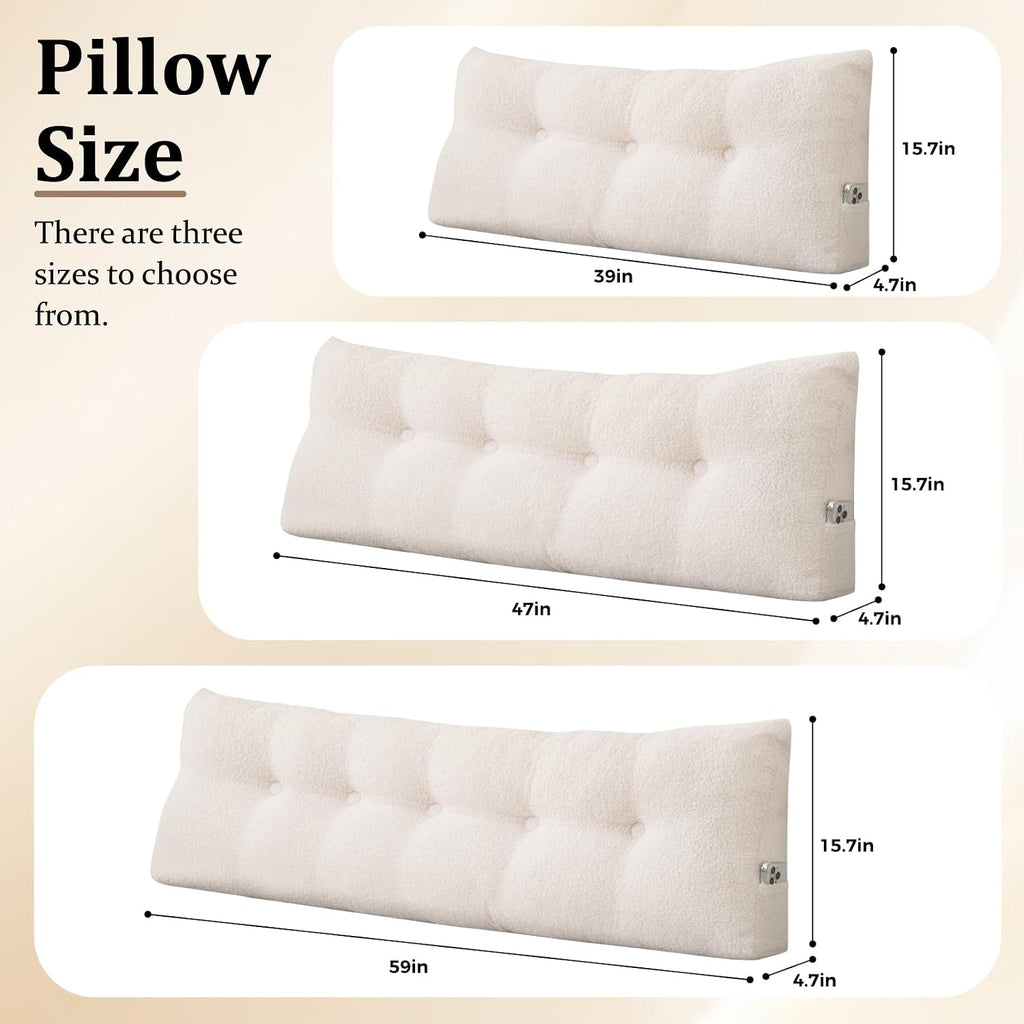Triangular Headboard Pillow Twin XL for College Dorm Headboard Bed Wedge Pillows Bolster Cushion Bed Bolster Triangular Backrest for…