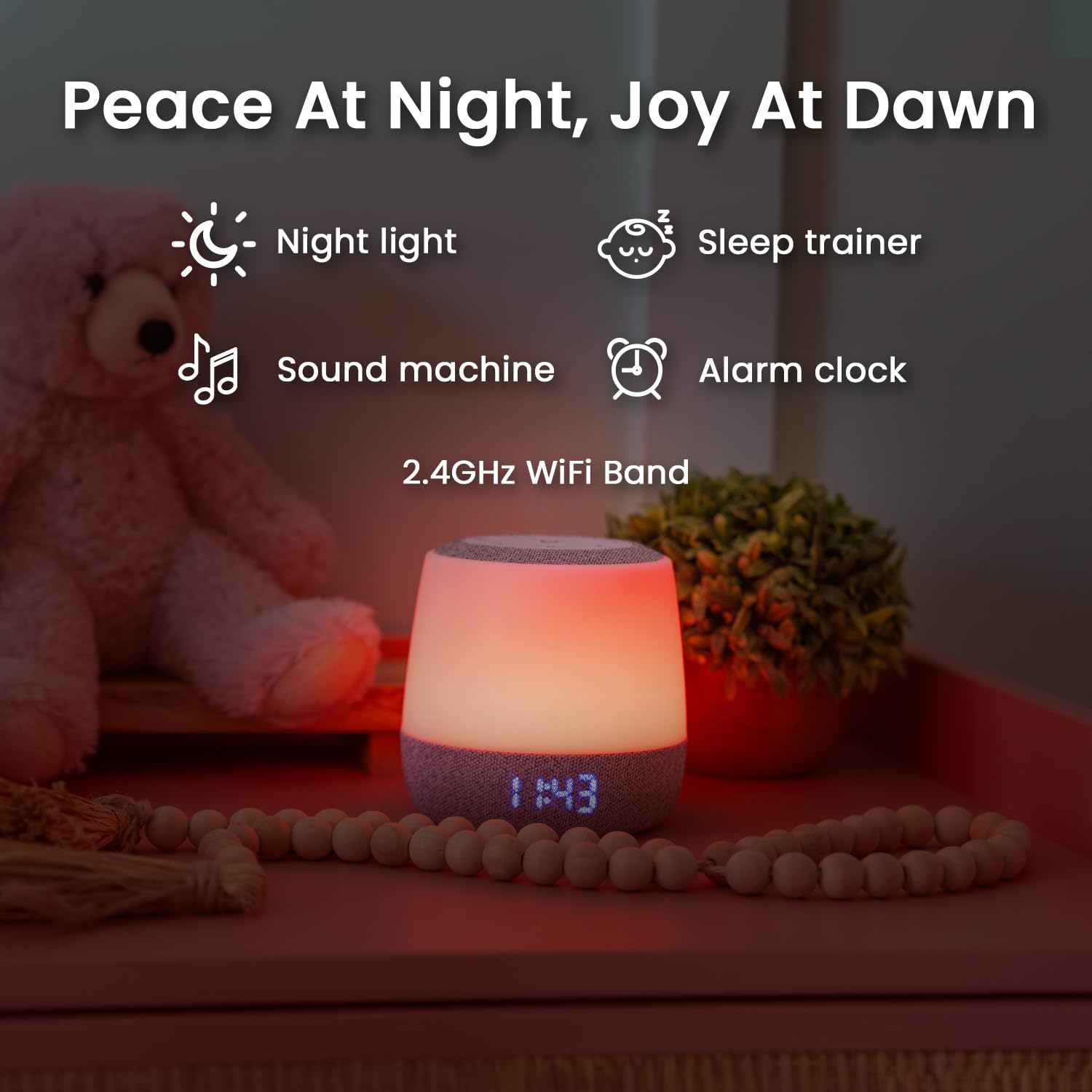Babysense Baby Sound Machine with Night Light | 2nd Gen | 28 Soothing Sounds | Toddler Sleep Trainer | App-Controlled White Noise Machine…