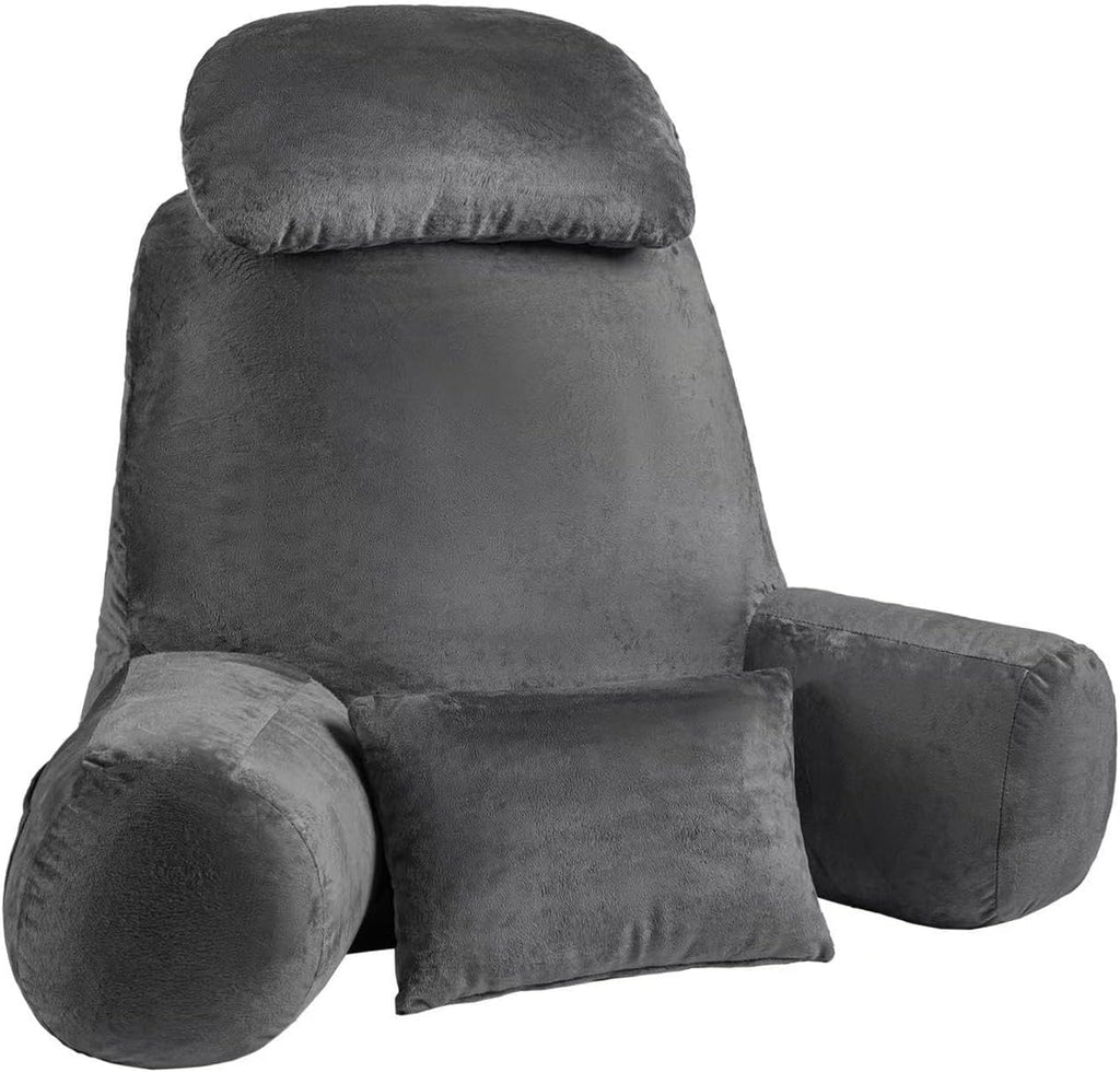 NOONTIDE Reading Pillow for Sitting up in Bed and Couch,32" X-Large Back Pillow for Adult & Teens with Soft Adjustable Neck Roll Backrest…