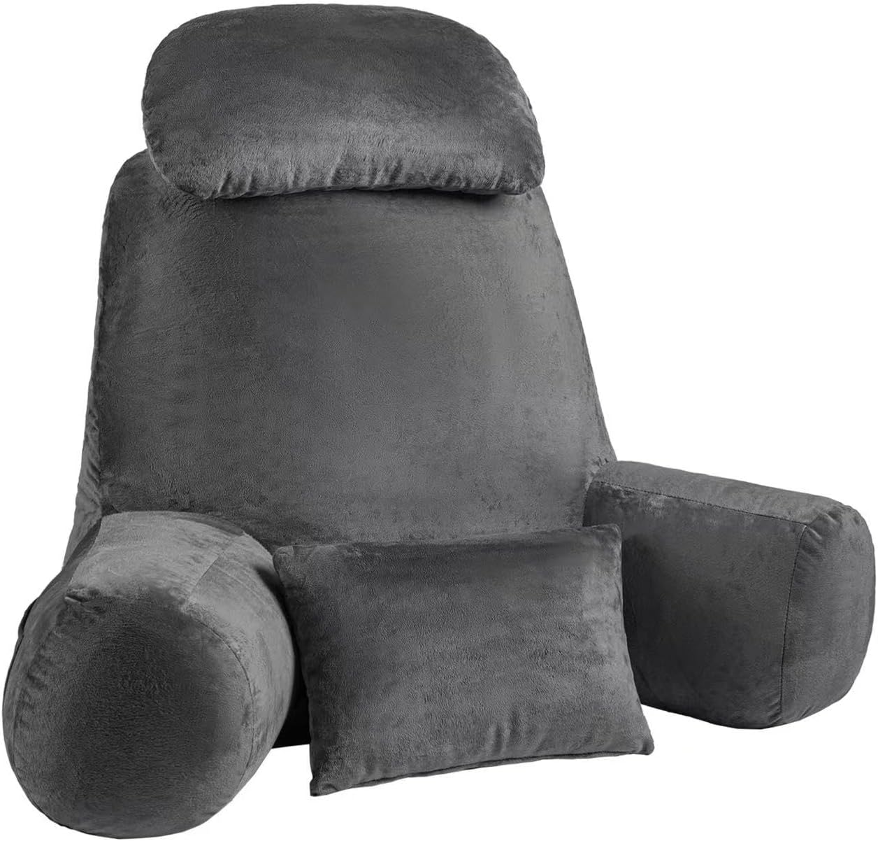 NOONTIDE Reading Pillow for Sitting up in Bed and Couch,32" X-Large Back Pillow for Adult & Teens with Soft Adjustable Neck Roll Backrest…