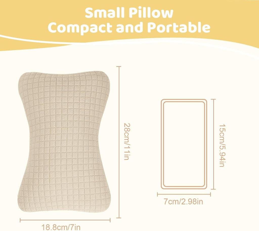 vocheer 11x7in Mini Travel Pillow, Small Pillows for Sleeping, Tiny Pillows for Neck, Wrist, Lumbar and Knee, Pets Pillow, Cotton, Cover…
