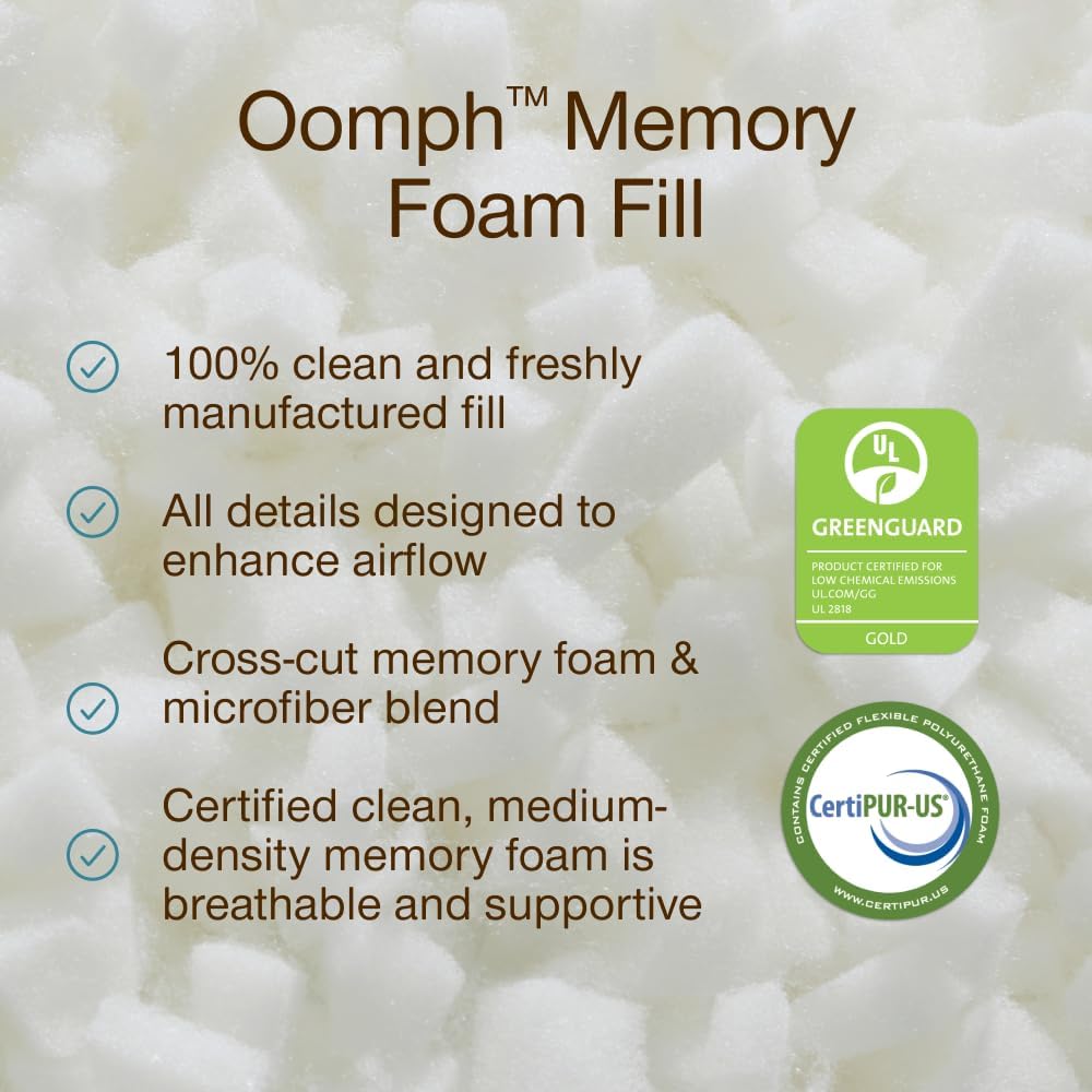 CoopSleepGoods Coop Home Goods Extra Oomph Fill, Cross-Cut Memory Foam, Medium Density Pillow Fill, Extra Fill Bag, Refill to Customize You…