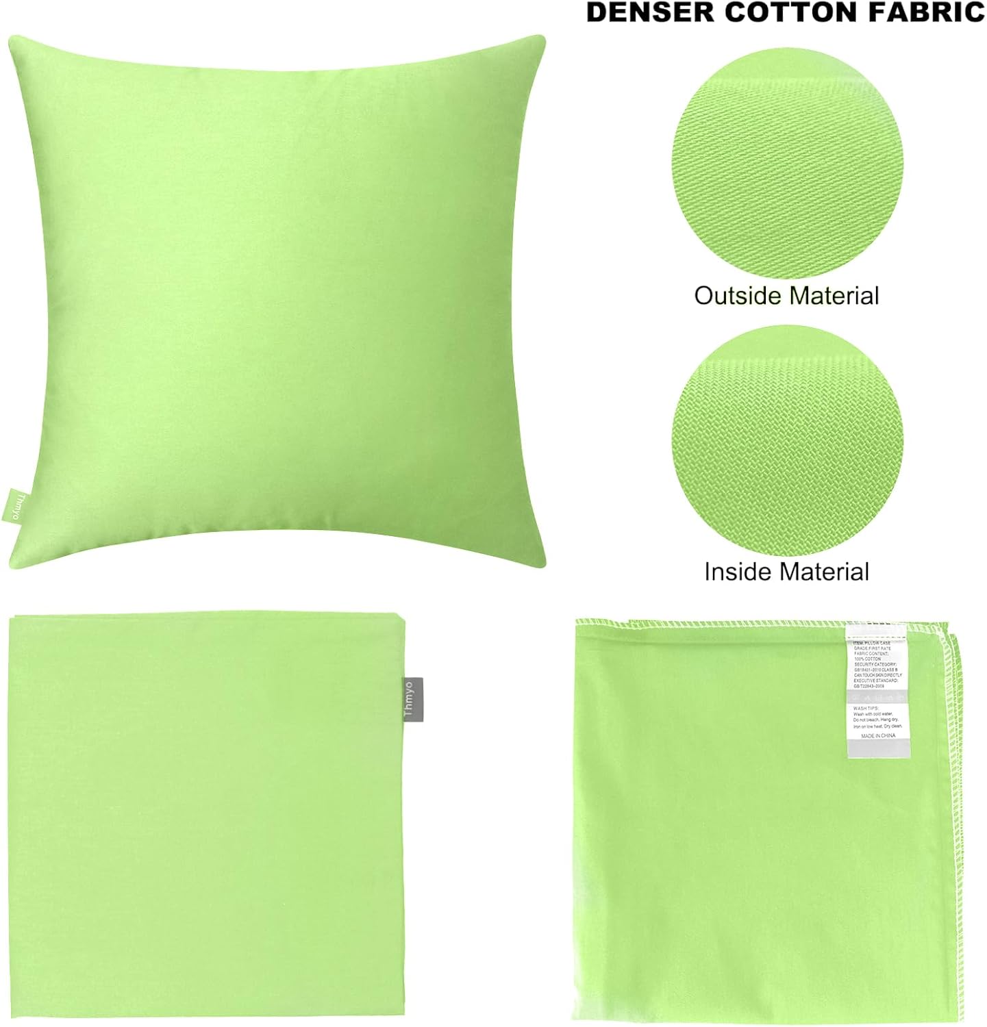 Thmyo 4-Pack 100% Cotton Comfortable Solid Decorative Throw Pillow Case, Square Cushion Cover Pillowcase Sublimation Blank Pillow Covers DI…