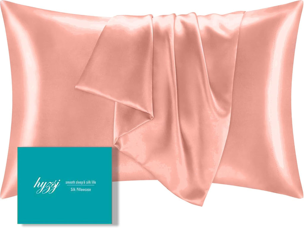 Mulberry Silk Pillowcase for Hair and Skin Standard Size 20"X 26" with Hidden Zipper, Softer Than Silk Pillow Cases Queen Smooth Cooling…