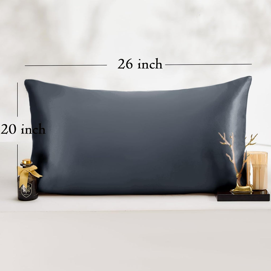 Vielit Standard Satin Pillowcase for Hair 2pc, Similar to Silk Pillow Cases, Easier comfort Than Silk Pillowcase, Gifts for Women Men, Dark…