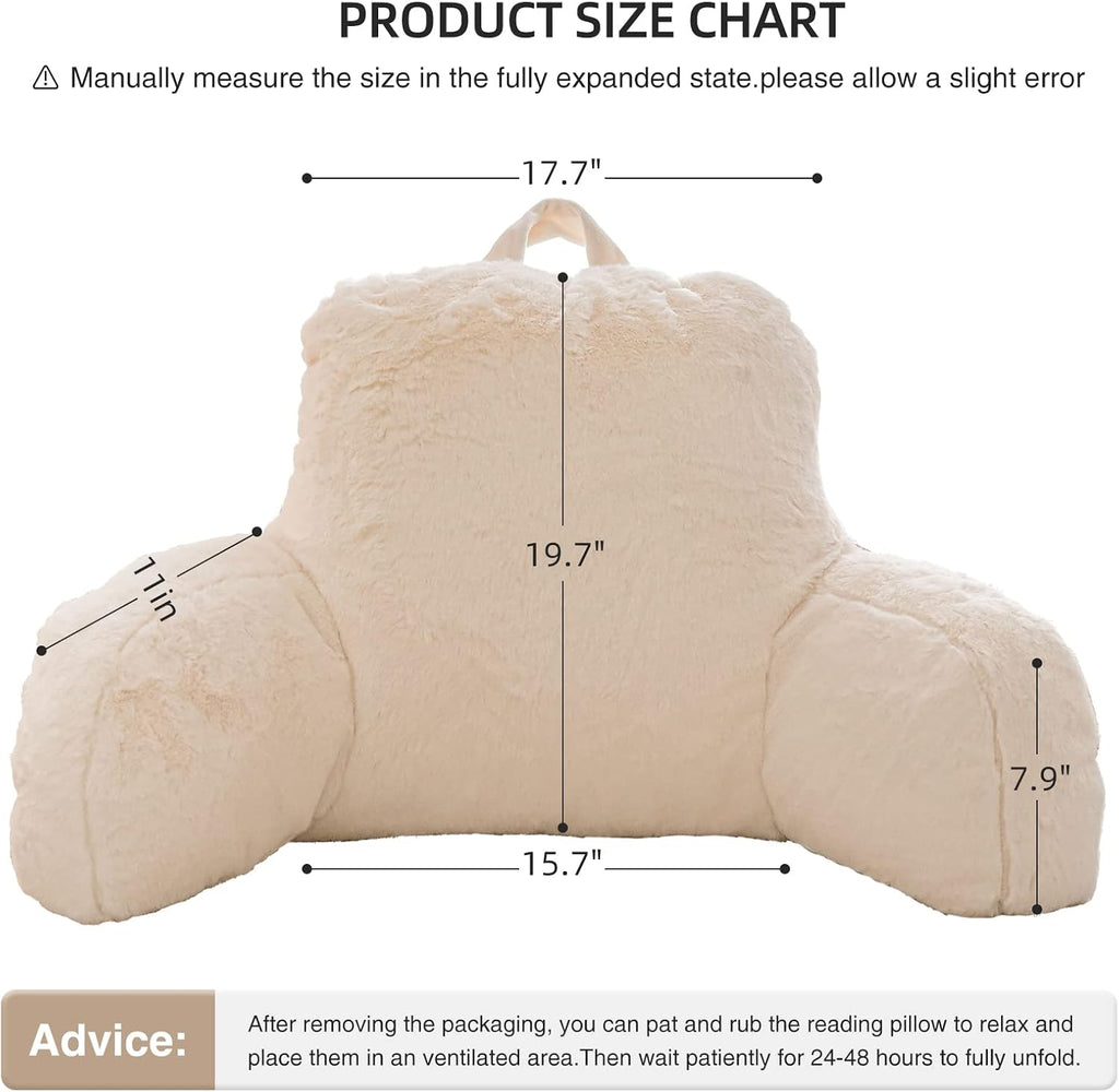 Aimuan Reading Pillow Bed Rest Wedge Large Adult Backrest Pillow with Arms Sitting in Bed Cushion Incline Rest Sleeping Pillow for…