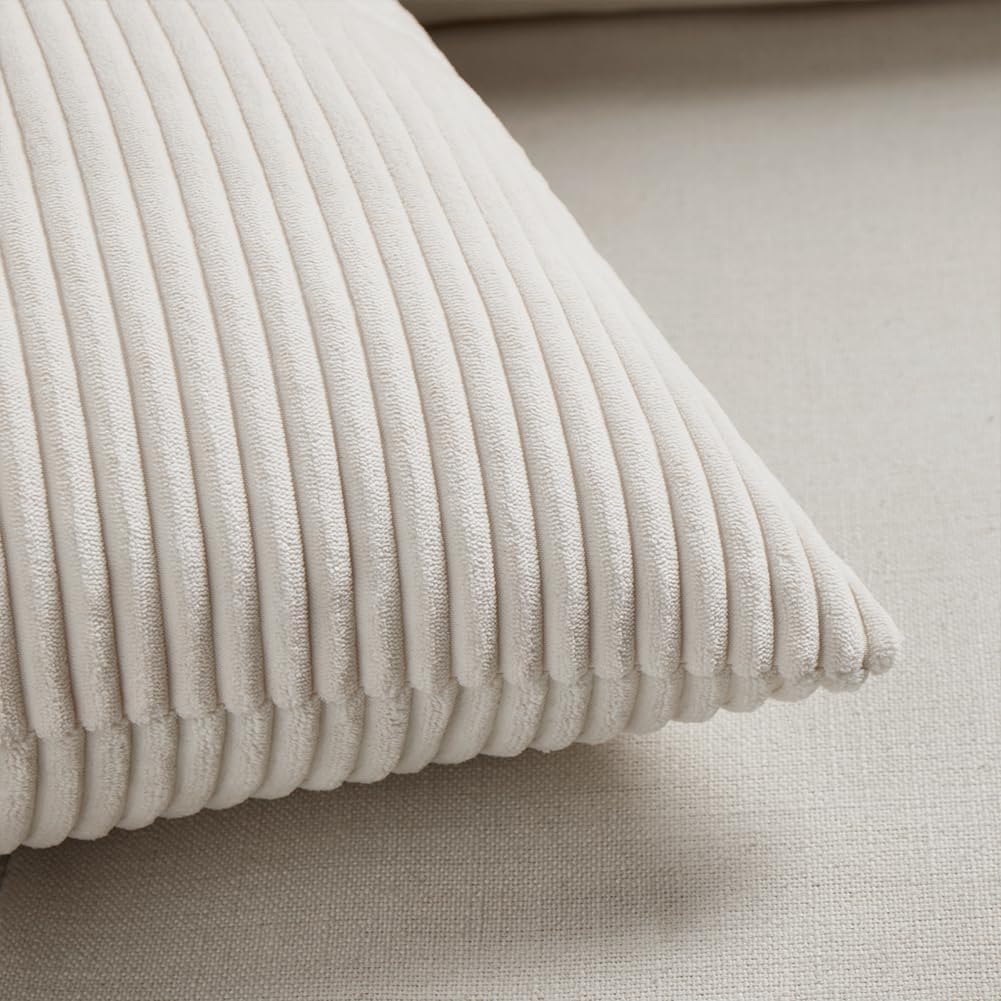 Fancy Homi 2 Packs Boho Cream Decorative Throw Pillow Covers 18x18 Inch for Living Room Couch Bed Sofa, Rustic Farmhouse Home Decor, Soft…