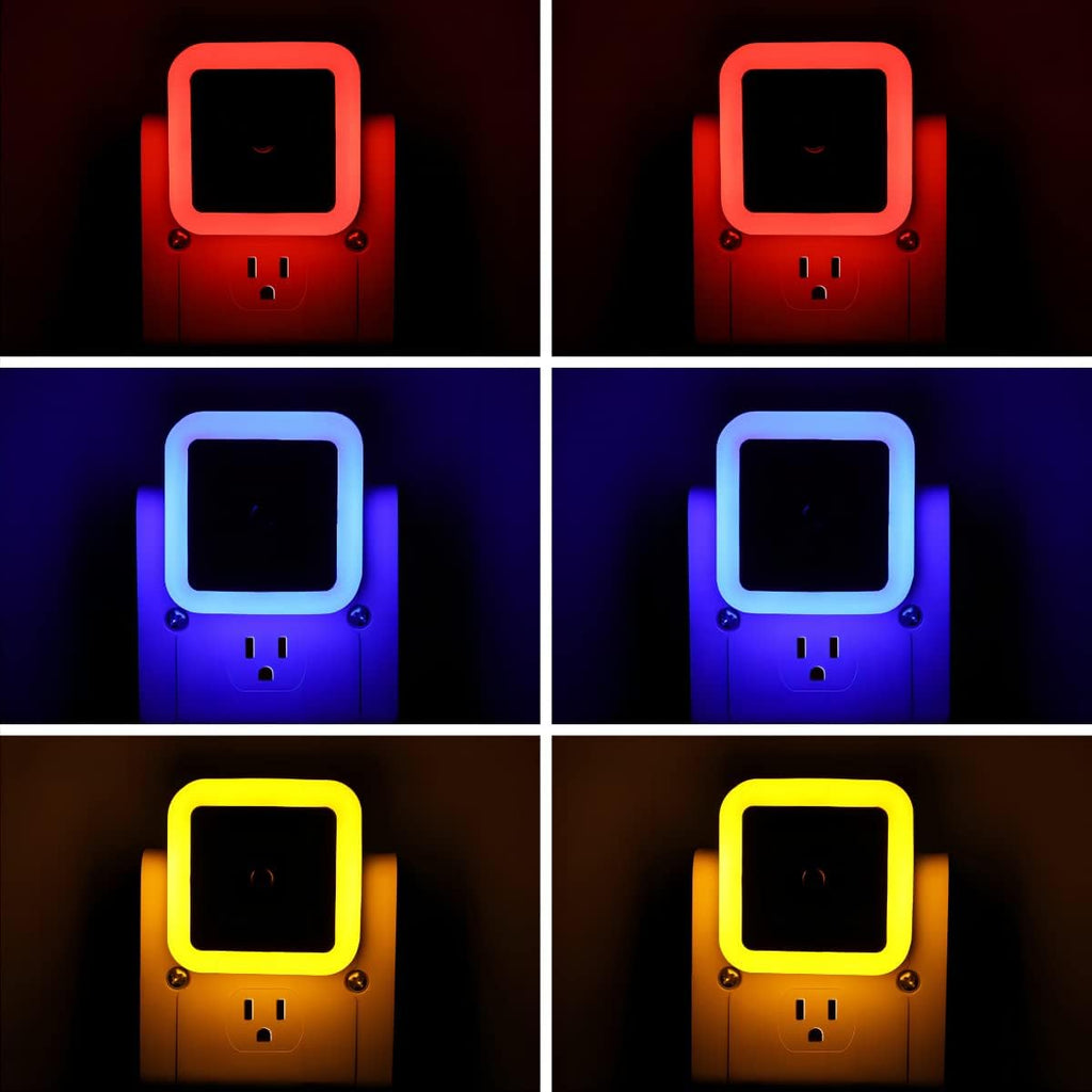 KINUR 6 Pack LED Night Light, LED Night Lights Plug into Wall with Dusk to Dawn sensors for Bathroom, Baby Nursery, Stair Lights, Hallway…