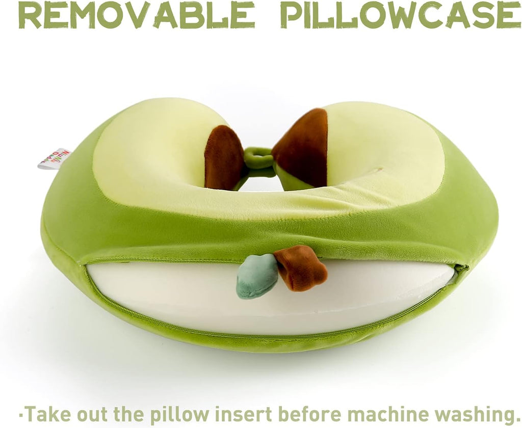 NiuniuDaddy Niuniu Daddy Avocado Kids Travel Neck Pillow for 3-8 Years Old, Soft Memory Foam Cervical Neck Support Pillow for Sleeping Airp…