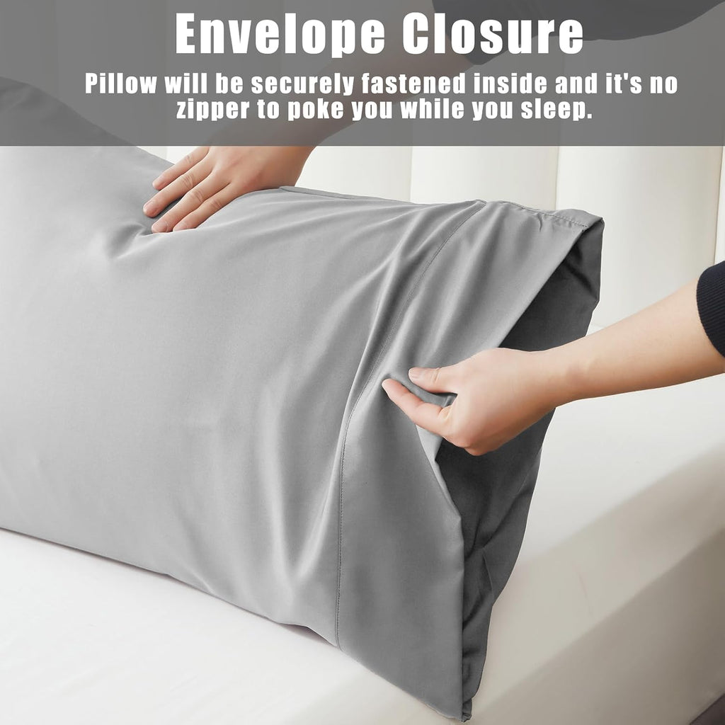 TELUS Pillow Cases King Size 2 Pack, Bamboo Rayon Cooling Pillowcases with Envelope Closure, Cool Breathable Pillow Case for Hot Sleepers…