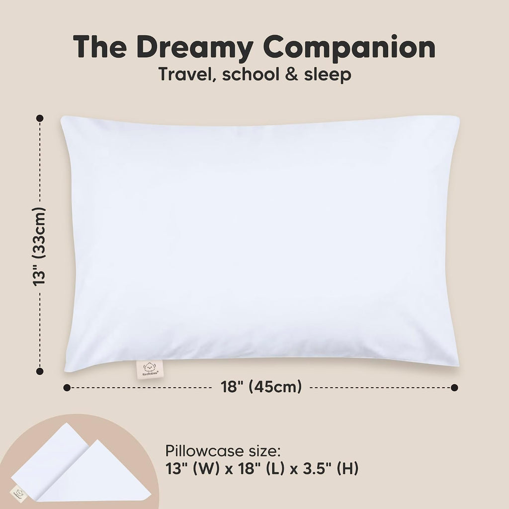 Toddler Pillow with Pillowcase - 13x18 My Little Dreamy Kids Travel Bed Pillows for Sleeping, Organic Cotton Small Pillowcase, Soft &…