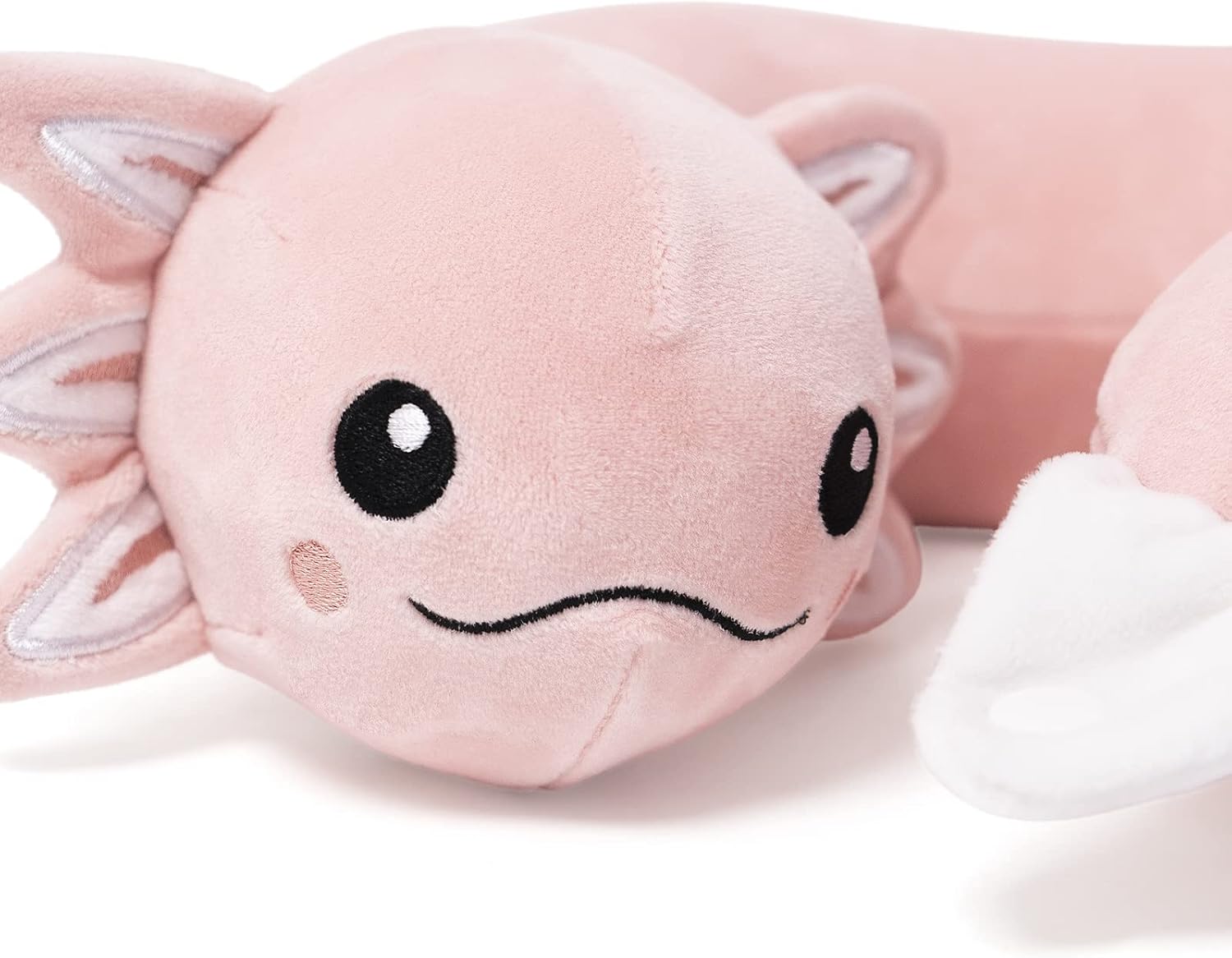 NiuniuDaddy Niuniu Daddy Axolotl Kids Travel Pillow Road Trip Essentials for 9-12 Years Old - Soft Memory Foam Kids Neck Pillow for Airplan…