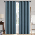 Miulee Linen Texture Curtains for Bedroom Solid 100% Blackout Thermal Insulated Dusty Blue Curtains Grommet Room Darkening Drapes Luxury De…