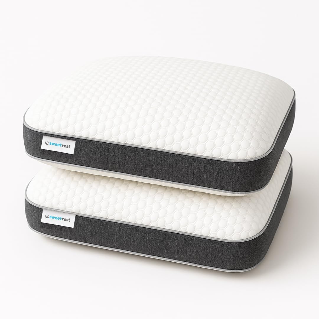 Queen Size Pillows – Pack of 2 – Memory Foam Bed Pillows 28” x 16” x 5.2” – Orthopedic Support with Washable Cover – Hypoallergenic –…
