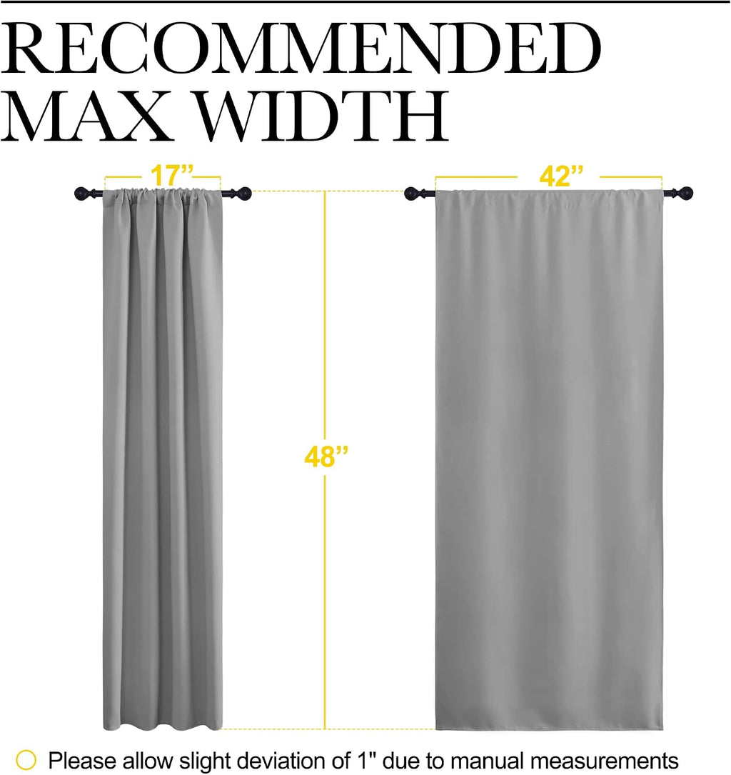 NICETOWN Window Curtains for Bedroom - Home Decoration Thermal Insulated Rod Pocket Blackout Blinds & Drapes for Small Windows (Silver…