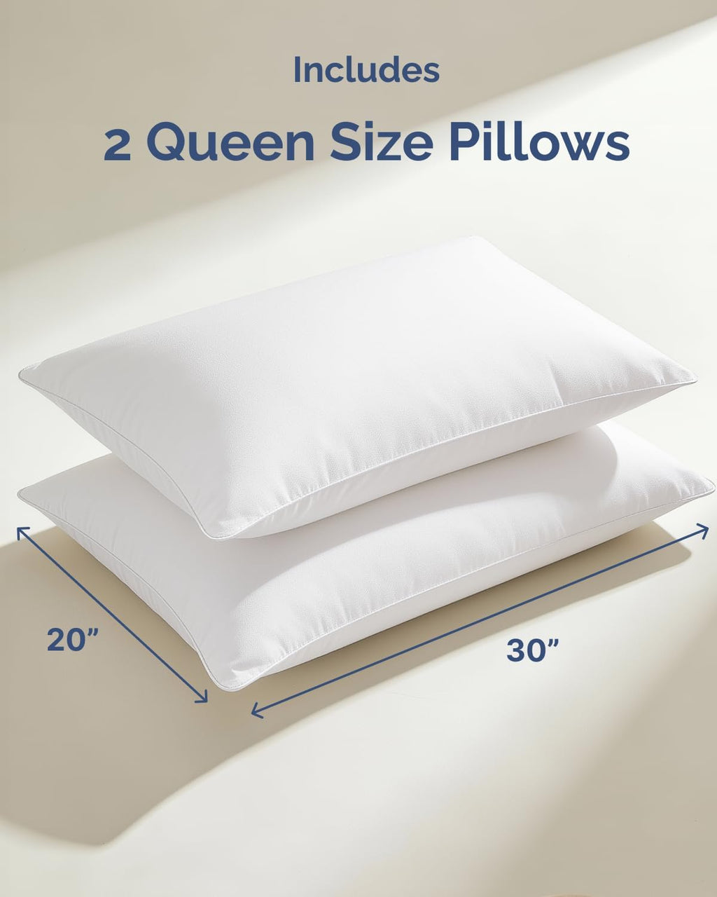 CGKUnlimited CGK Linens Ultra Thin Flat Pillows for Sleeping - Queen Size Pillows Set of 2 - Soft, Cozy Down Alternative Bed Pillows for Ba…
