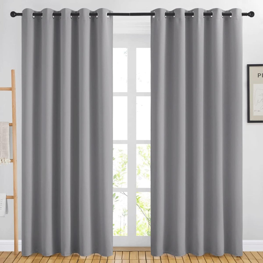 Nicetown Room Darkening Silver Grey Curtains for Living Room - Solid Thermal Insulated Sound Reducing Grommet Curtains Drapes for Bedroom/P…
