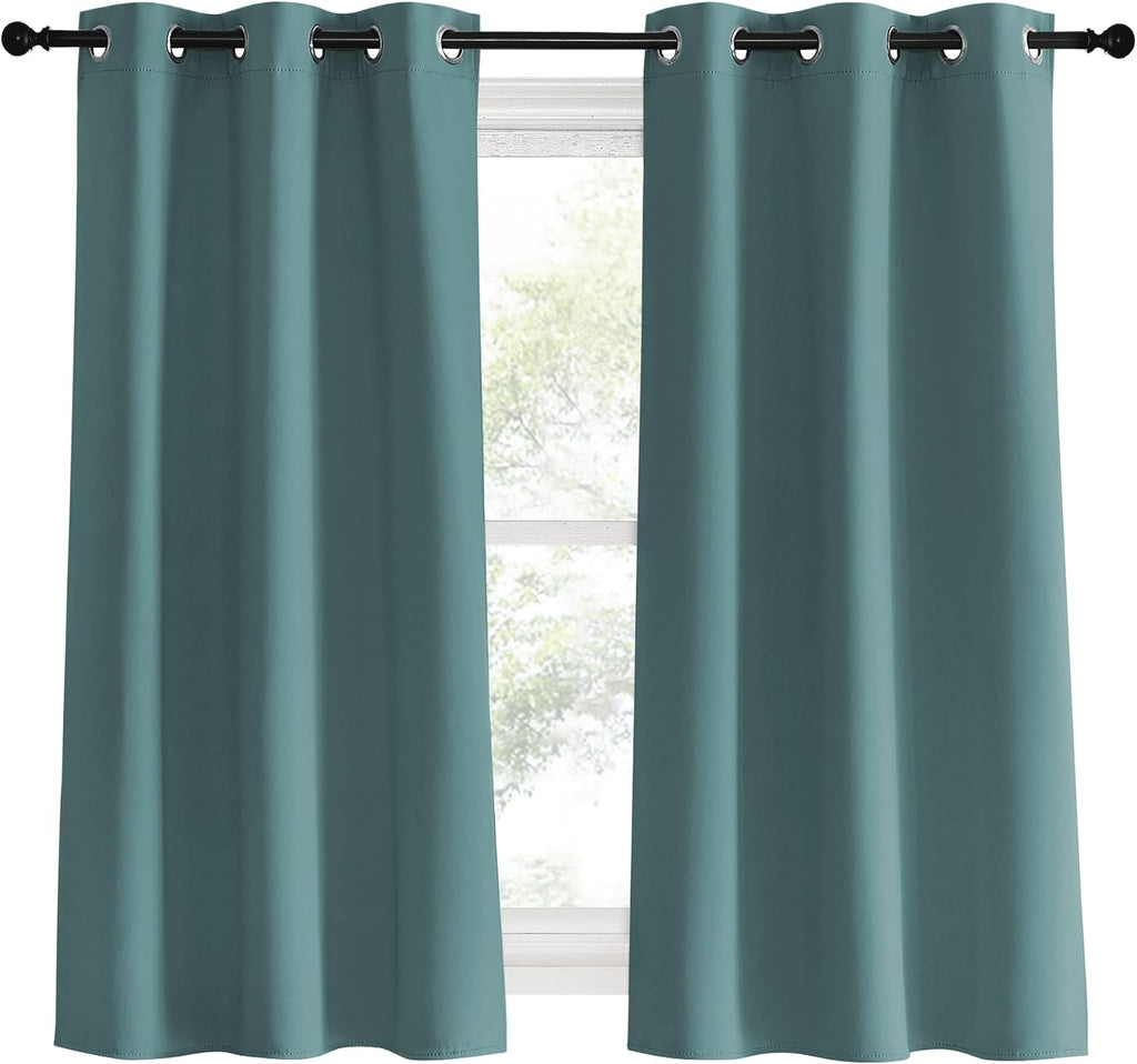 NICETOWN Modern Blackout Curtains Noise Reducing, Greyish Blue, 2 Panels, W34 x L60 -Inch, Thermal Insulated and Privacy Room Darkening…