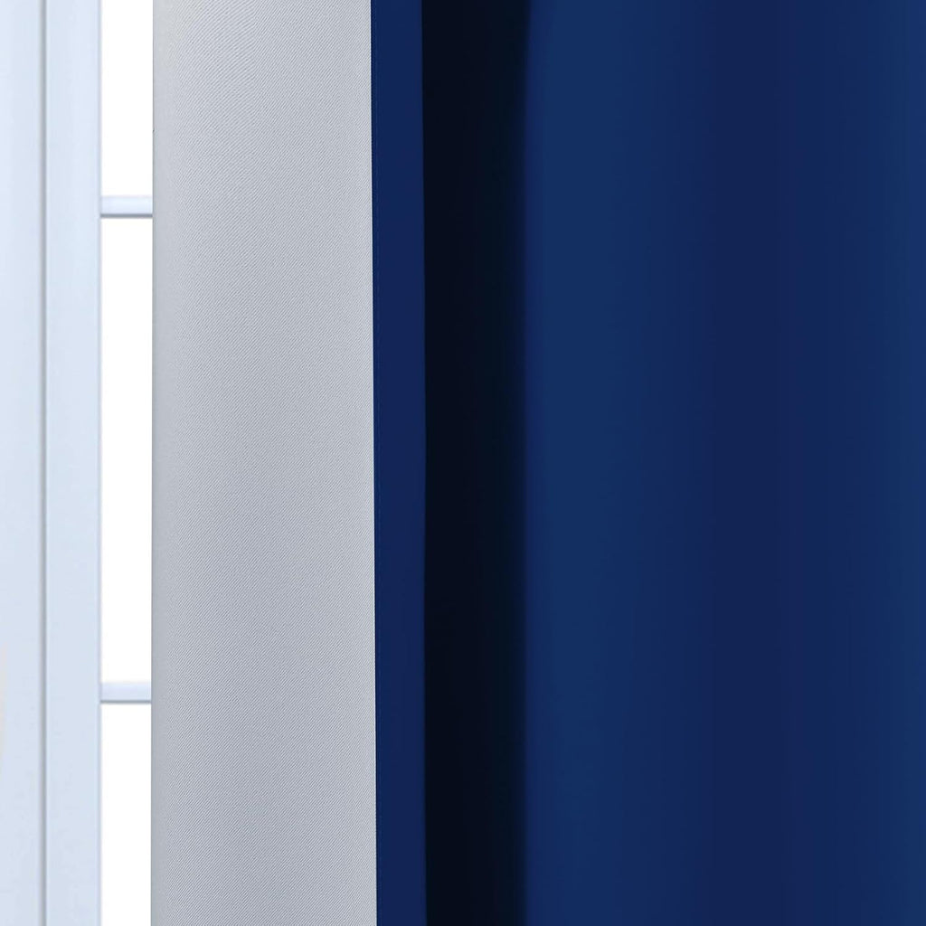 Yakamok Greyish White and Royal Blue Ombre Curtains, Light Blocking Curtains, Room Darkening Grommet Window Drapes for Bedroom(Royal Blue,52x…