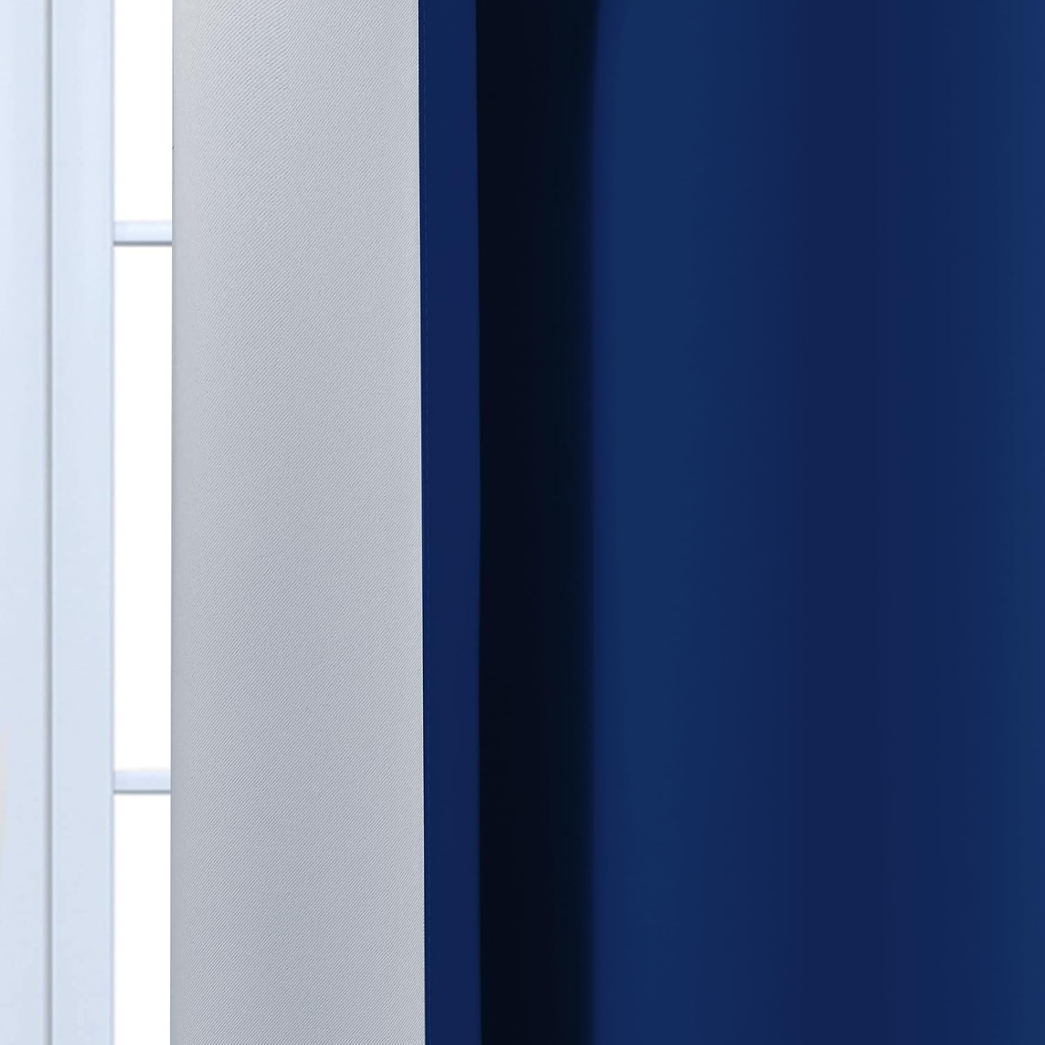 Yakamok Greyish White and Royal Blue Ombre Curtains, Light Blocking Curtains, Room Darkening Grommet Window Drapes for Bedroom(Royal Blue,52x…