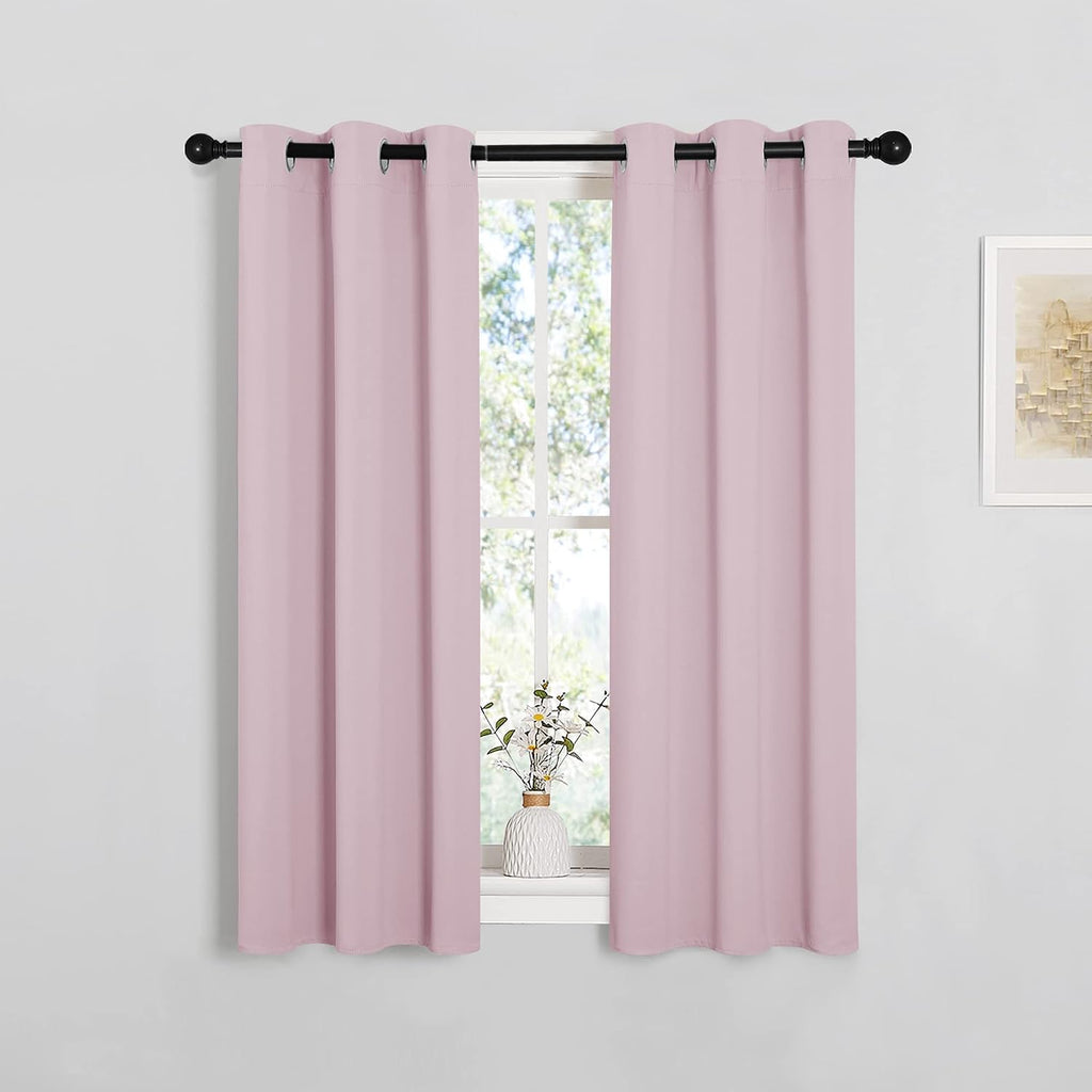 NICETOWN Blackout Curtain Panels for Girls Room, Nursery Essential Thermal Insulated Solid Grommet Top Blackout Drapes (Baby…