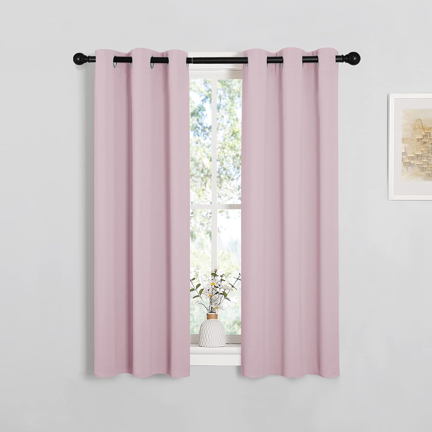 NICETOWN Blackout Curtain Panels for Girls Room, Nursery Essential Thermal Insulated Solid Grommet Top Blackout Drapes (Baby…