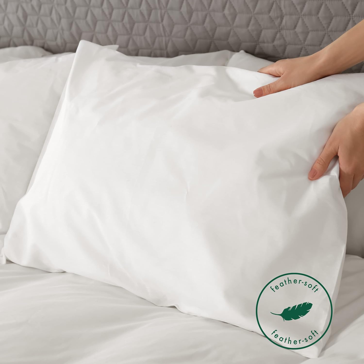 linensland® Pillowcases Set of 4 – White 100% Cotton Percale – Soft & Breathable Pillow Covers – Cotton with Envelope Closure – 20" x 30"…