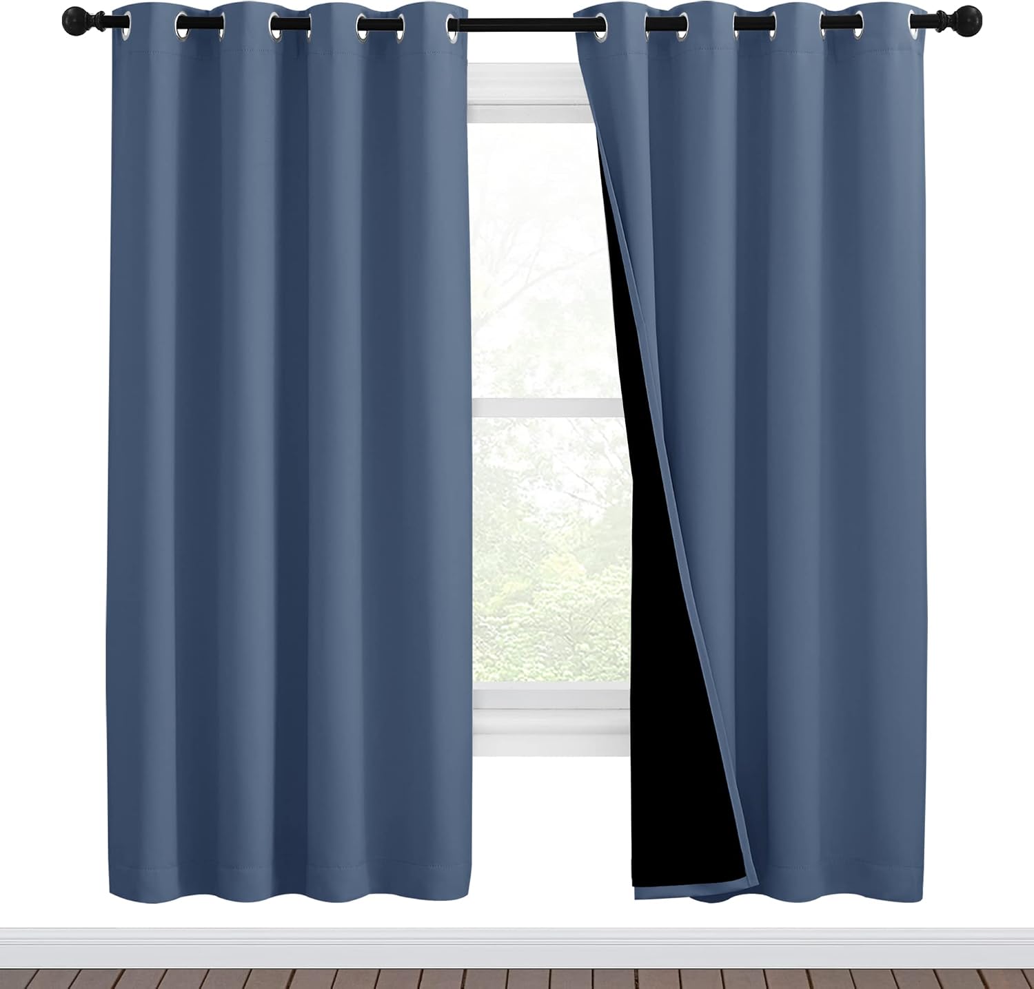 Nicetown Full Shade Curtain Panels 72 inches Long, Pair of Energy Smart & Noise Blocking Out Blackout Drapes for Guest Room Window, Thermal…