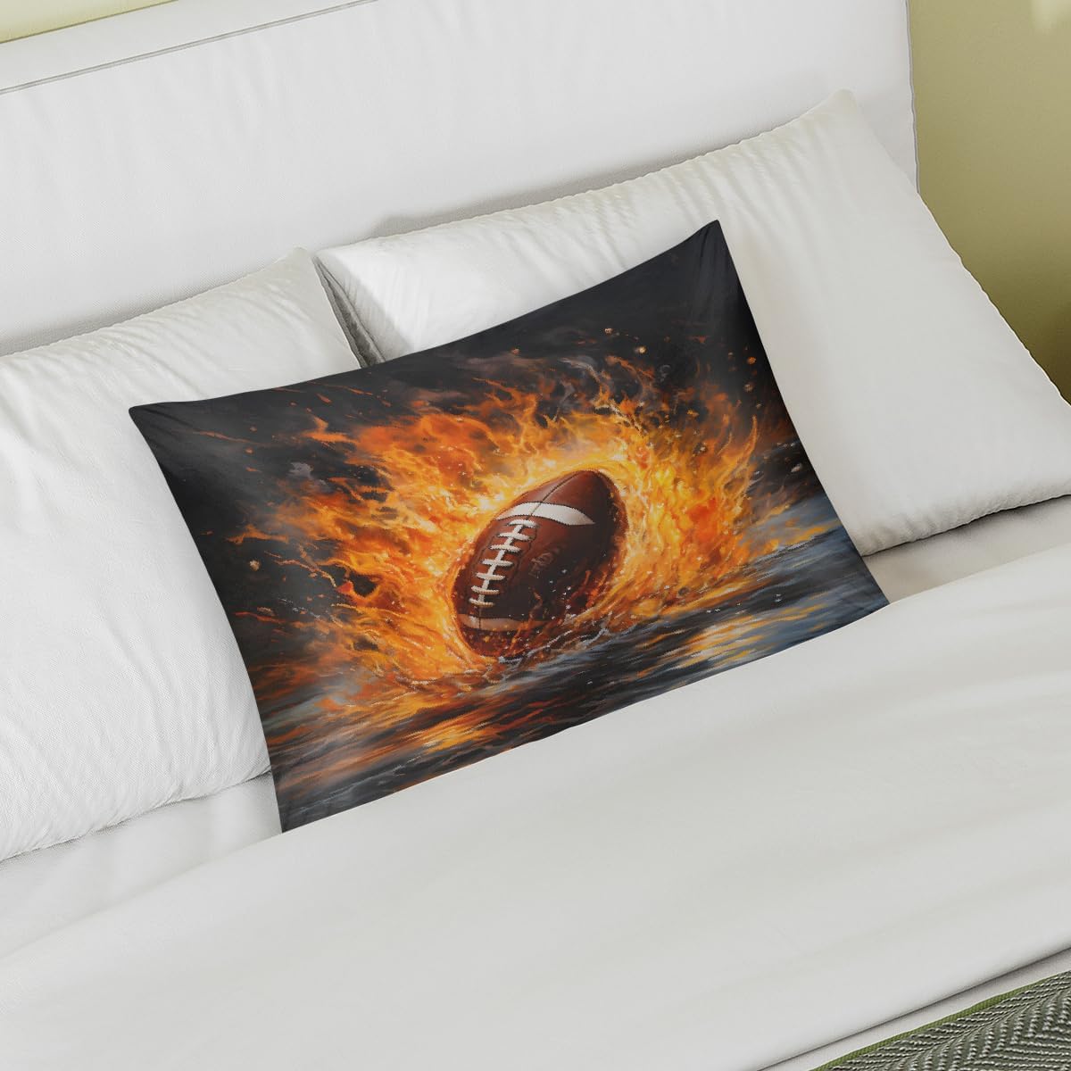 Fire Sports Rugby Satin Pillowcase for Hair and Skin Soft Silk Pillow Cases with Envelope Closure Cooling Pillow Case Slip 15.99 Pillow…