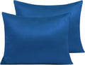 Ntbay Zippered Satin Pillow Cases for Hair and Skin, Luxury Standard Hidden Zipper Pillowcases Set of 2, 20x26 Inches, Royal Blue 26 Inches…