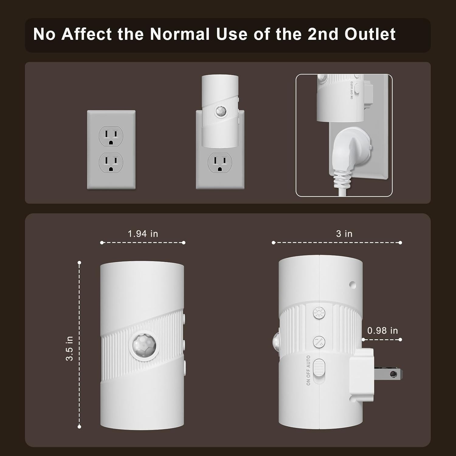 easuntec Motion Sensor Light Indoor, Night Lights Plug into Wall, Motion Sensor & Dusk to Dawn Sensor, 3 Light Modes, Dimmable Night Light…