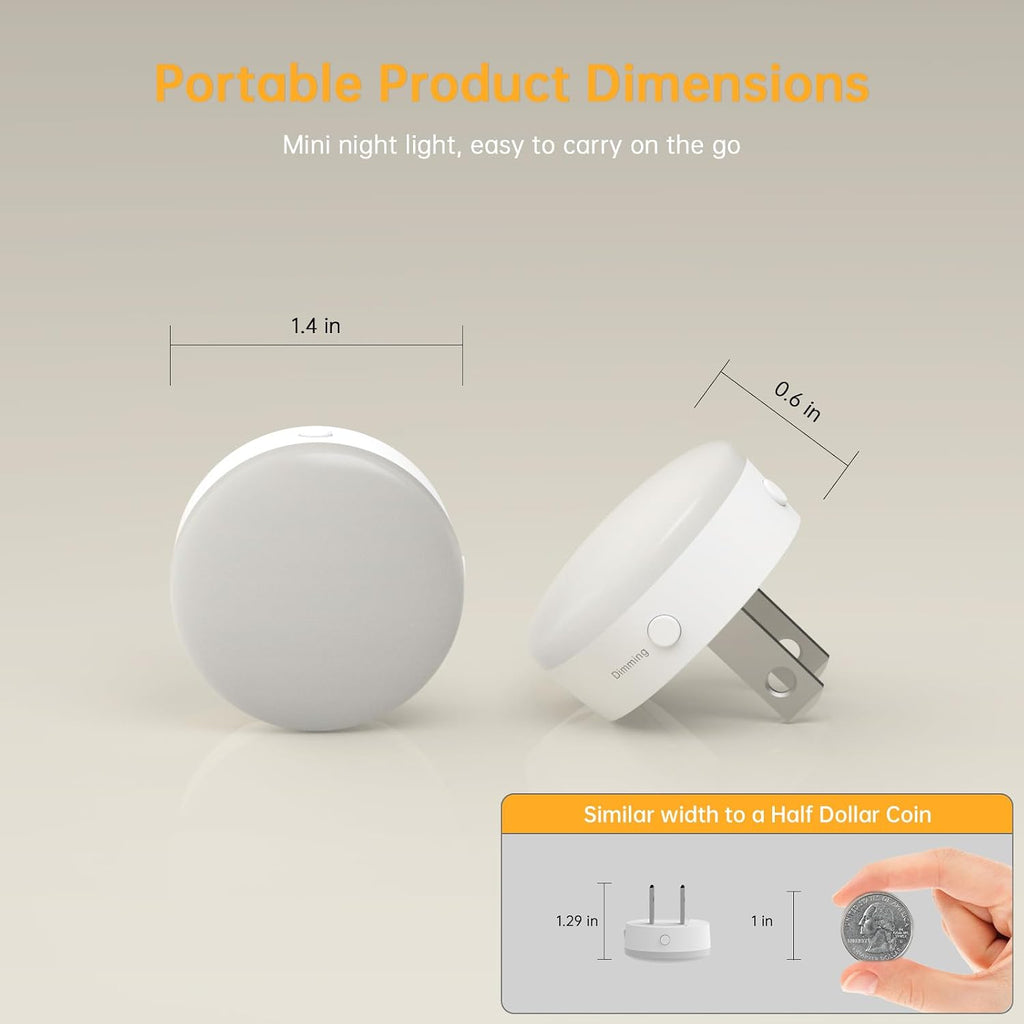 Plug in Night Light 12 Pack, Mni Night Lights with 4-Color Changing, Dusk to Dawn, 3 Brightness Levels, Ideal Dimmable Nightlight for…