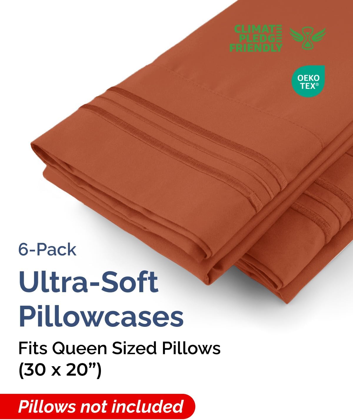 Queen Pillow Cases Set of 6 - Ultra Soft Hotel Quality Pillowcase Covers - Comfy, Cozy & Wrinkle Free - Shrink, Stain & Fade Resistant…