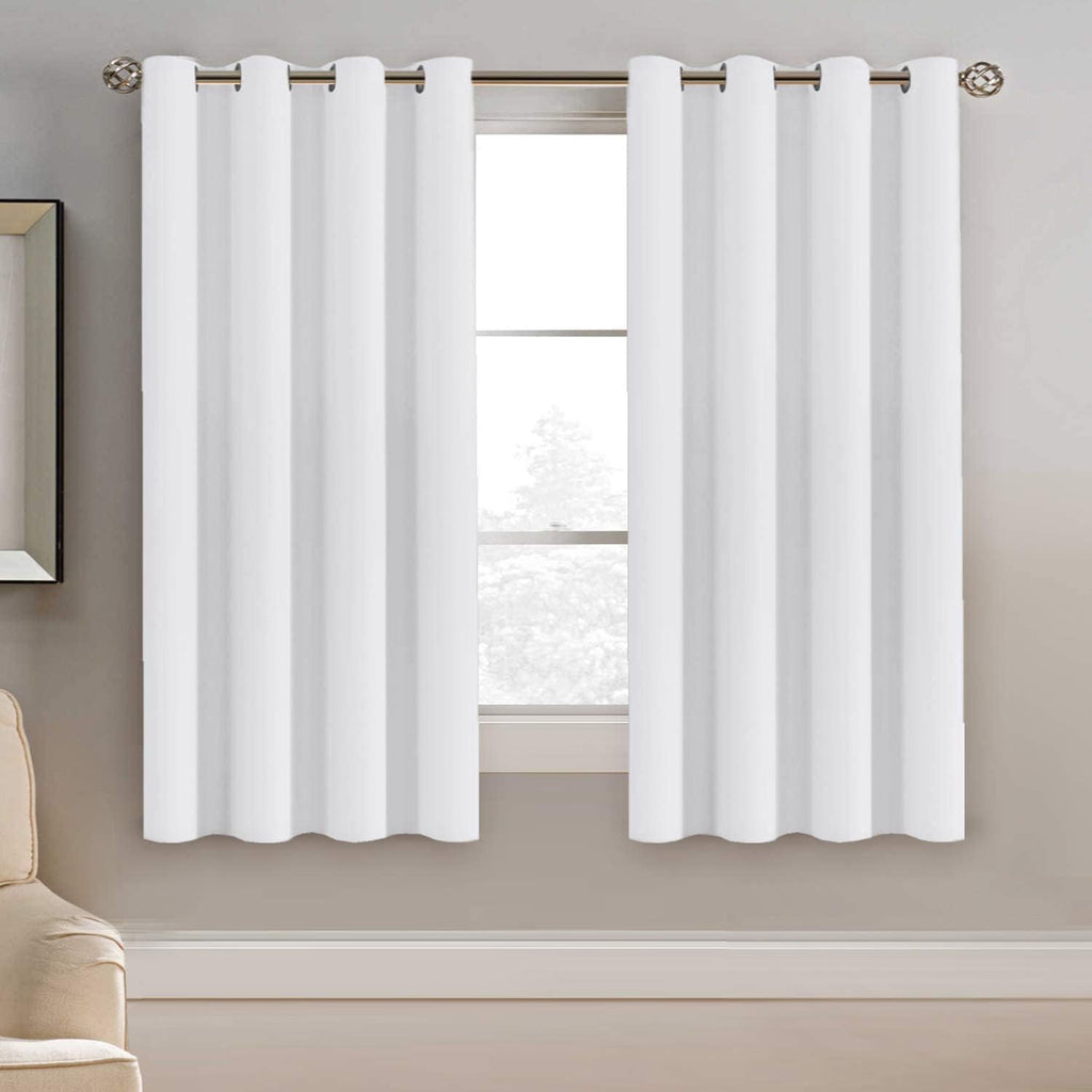 H.VERSAILTEX White Window Curtains 63 Inch Length Thermal Insulated Window Treatment Panel for Living Room Grommet Curtain Drap…